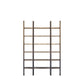 90" Brown Distressed Iron and Solid Wood Six Tier Bookcase