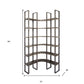 90" Black Iron Frame Curved Wooden Six Tier Shelving