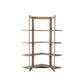 72" Brown Distressed Solid Wood Four Tier Corner Bookcase