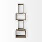 Set of Two Rustic Light Gray Brown Cube Box Shelves