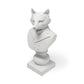 13" White Resin Fox Bust Tabletop Sculpture