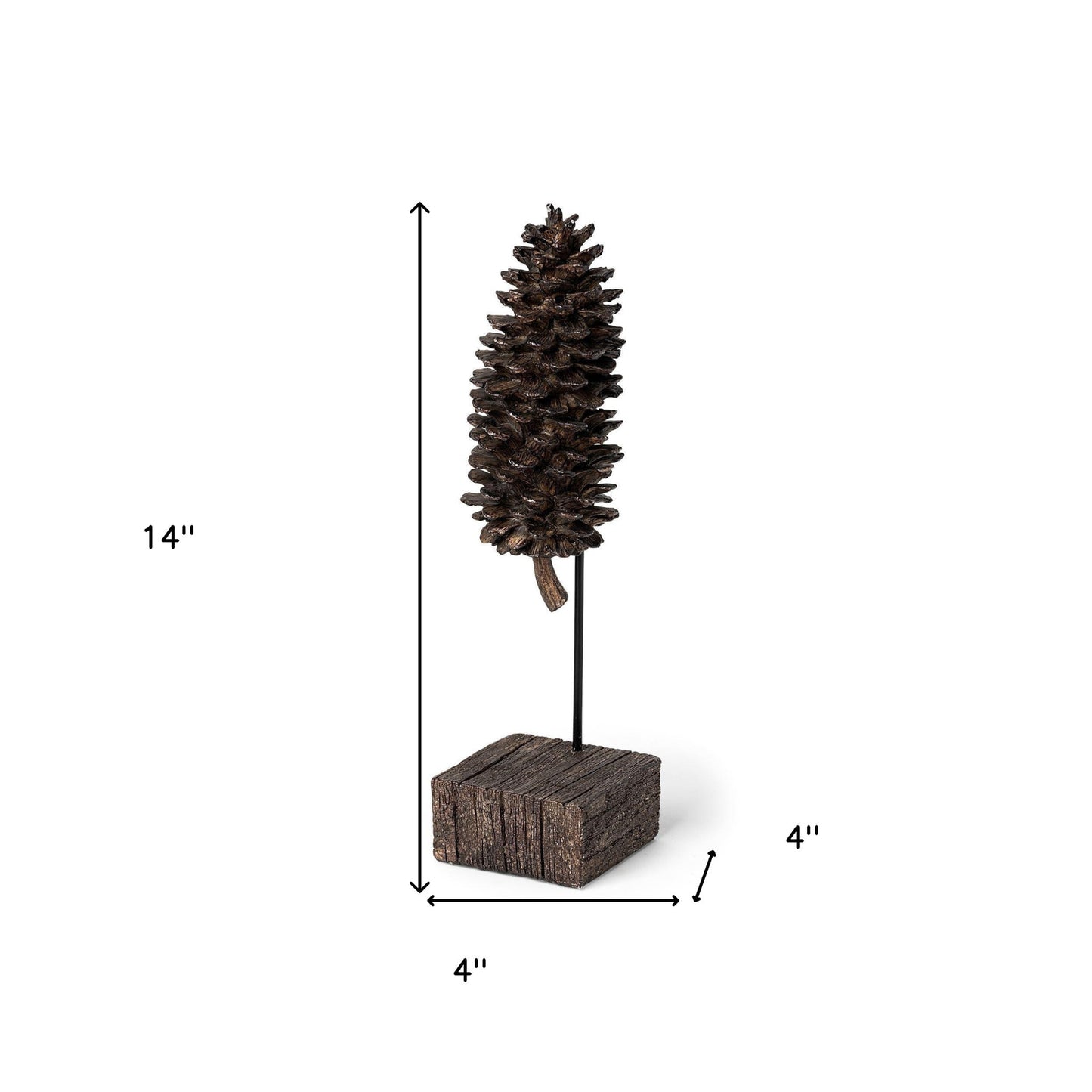 Brown Resin Pinecone Shaped Sculpture