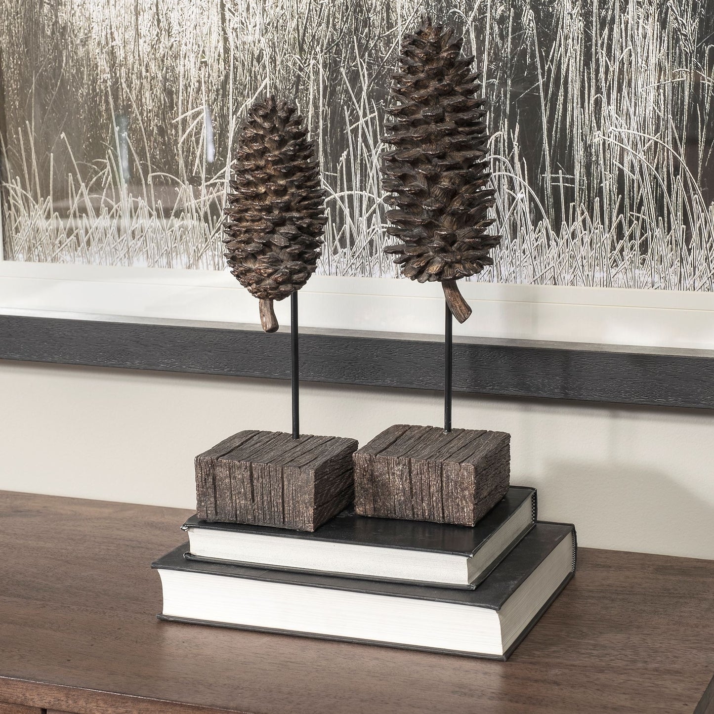 Brown Resin Pinecone Shaped Sculpture