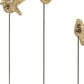 Set Of Three Gold Bird Sculptures