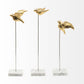 Set Of Three Gold Bird Sculptures