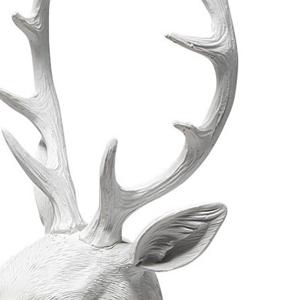 White Resin Suited Deer Bust Decor Piece