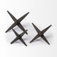 Set of Three Black Cast Iron Star Tabletop Sculptures