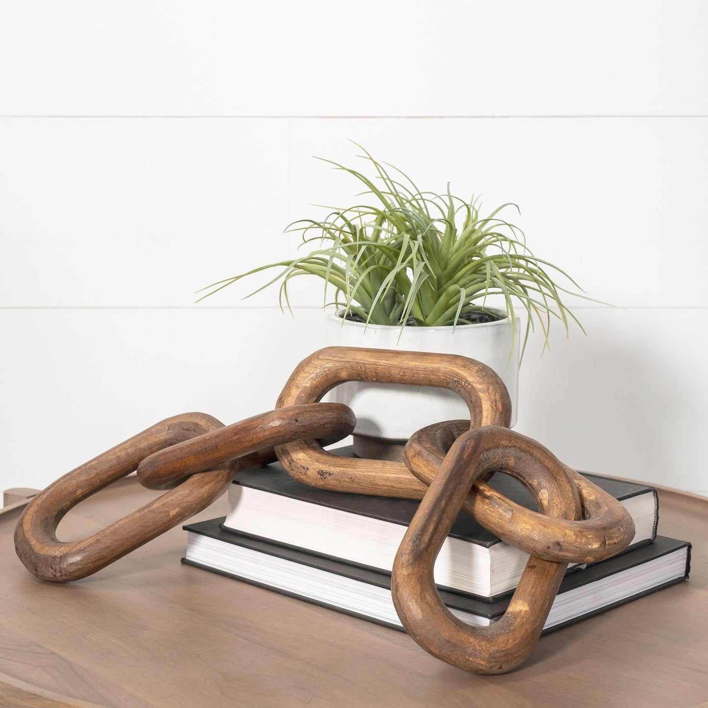 Brown Wooden Chain Link Decor Piece