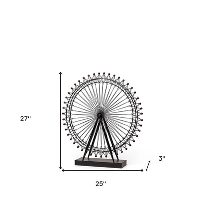 Black Metal London Eye Sculpture