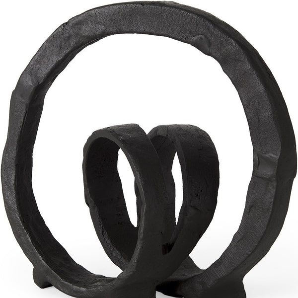 Black Metal Ribbon Loop Sculpture