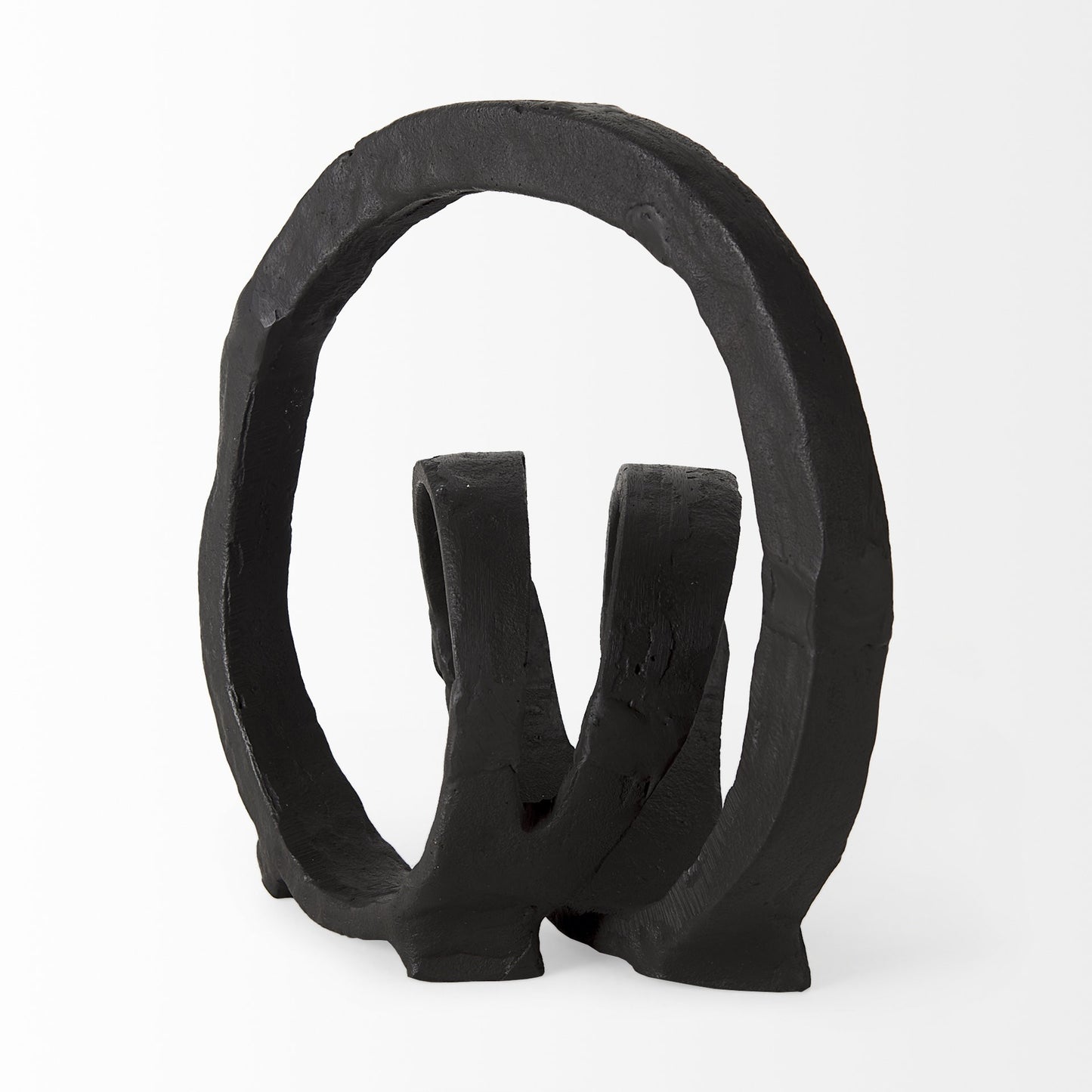 Black Metal Ribbon Loop Sculpture