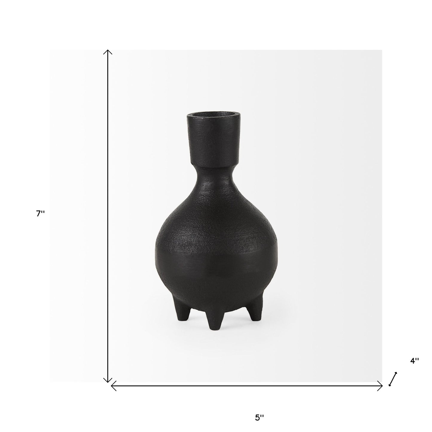 Black Matte Metal Italian Inspired Vase