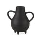 Black Matte Metal Two Handle Vase