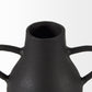 Black Matte Metal Two Handle Vase