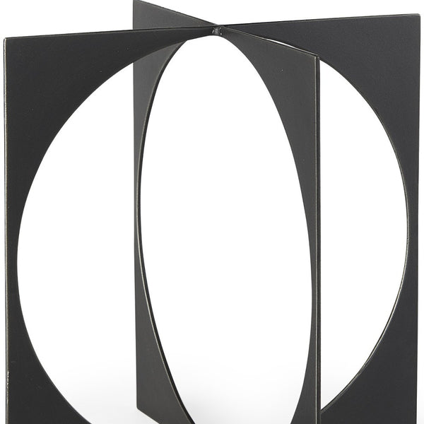 6 Charcoal Gray Metal Circle Square Sculpture