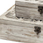 Set Of Two Distressed White Wooden Boxes