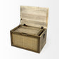 Set Of Two Wood And Cane Storage Boxes