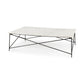 White Marble Criss Cross Base Coffee Table