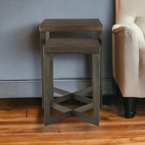 26 Brown Solid Wood Square End Table