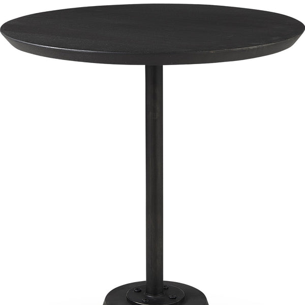 24 Black Solid and Manufactured Wood Round End Table