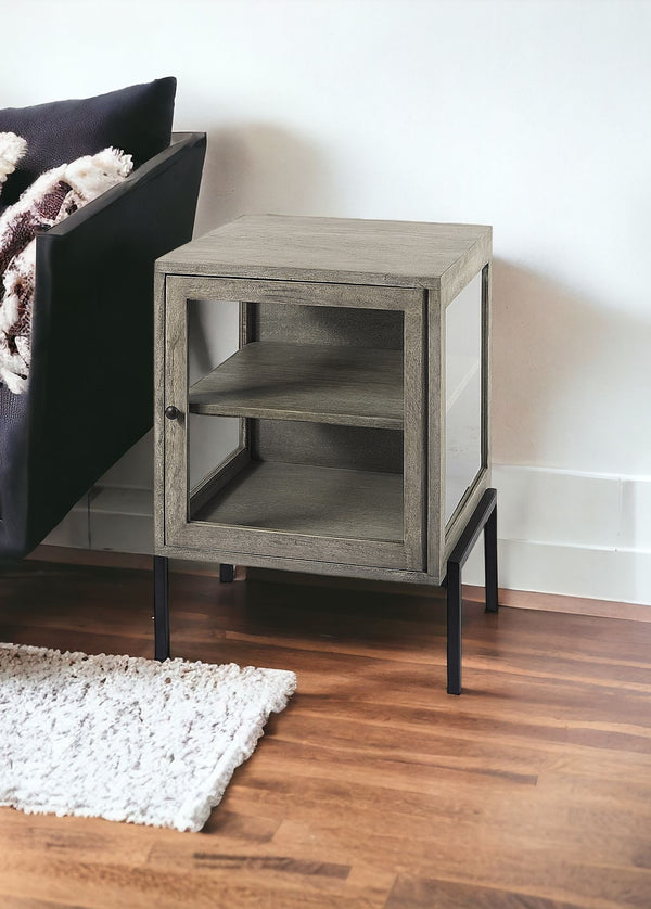 24 Brown Solid Wood Square End Table