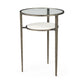 23" Bronze And Clear Glass Round End Table With Shelf