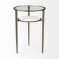 23" Bronze And Clear Glass Round End Table With Shelf