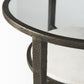 23" Bronze And Clear Glass Round End Table With Shelf