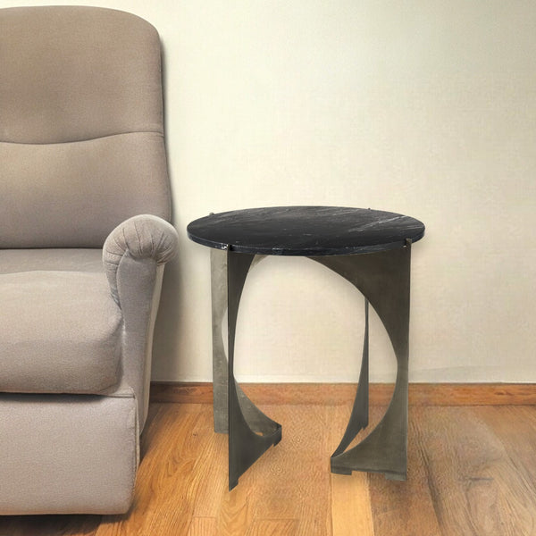 20 Black Marble Round End Table