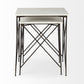 24" Bronze And White Marble Square End Table