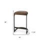 29" Medium Brown Iron Backless Bar Chair