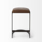 29" Medium Brown Iron Backless Bar Chair