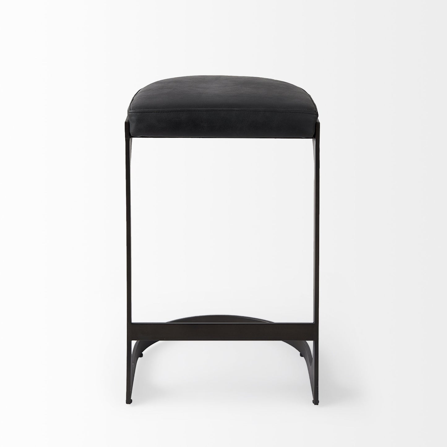 29" Black Iron Backless Bar Chair