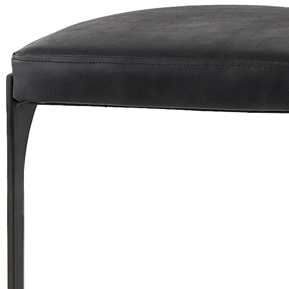 35" Black Iron Backless Bar Chair