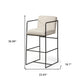 29" Beige Iron Counter Height Bar Chair