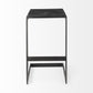 30" Black Solid and Manufactured Wood Backless Bar Height Bar Chair