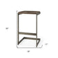 30" Wood Brown And Gray Solid Wood And Metal Backless Bar Height Bar Chair