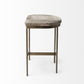 29" Gray Iron Backless Bar Chair