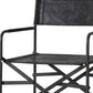 30" Black Leather And Metal Bar Height Bar Chair