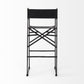 30" Black Leather And Metal Bar Height Bar Chair