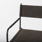 30" Brown And Black Leather And Metal Bar Chair