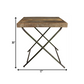 30" Charcoal And Wood Brown Solid Wood End Table