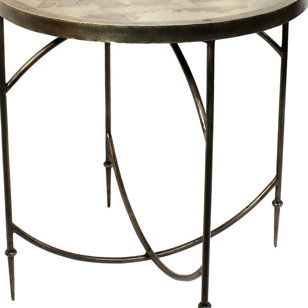 25" Nickel Iron Round End Table