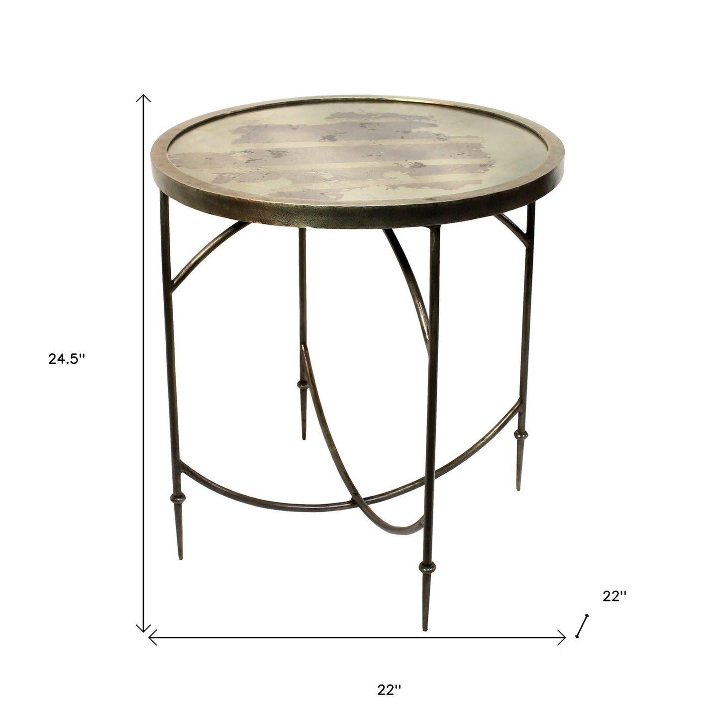 25" Nickel Iron Round End Table