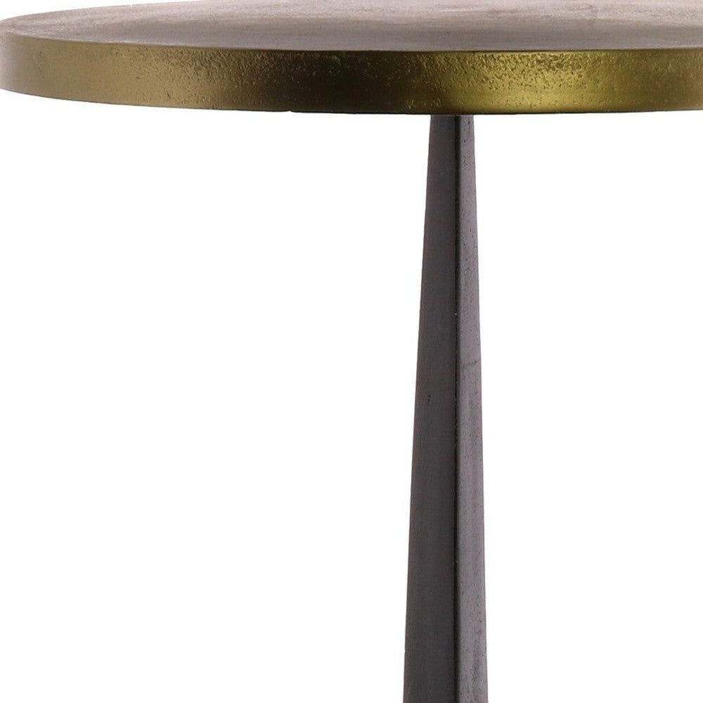 21" Bronze Iron Round End Table