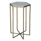 24" Brass And White Iron Round End Table