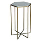 24" Brass And White Iron Round End Table