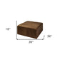 36" Brown Genuine Leather Cube Ottoman