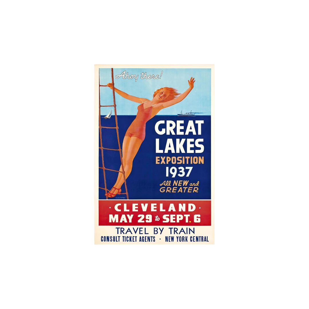 16" X 24" Great Lakes 1937 Vintage Travel Poster Wall Art