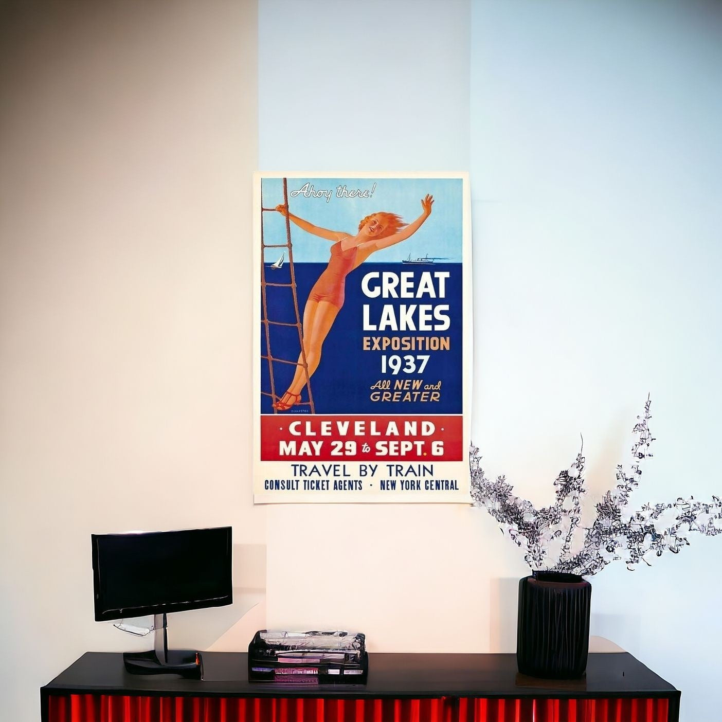 16" X 24" Great Lakes 1937 Vintage Travel Poster Wall Art